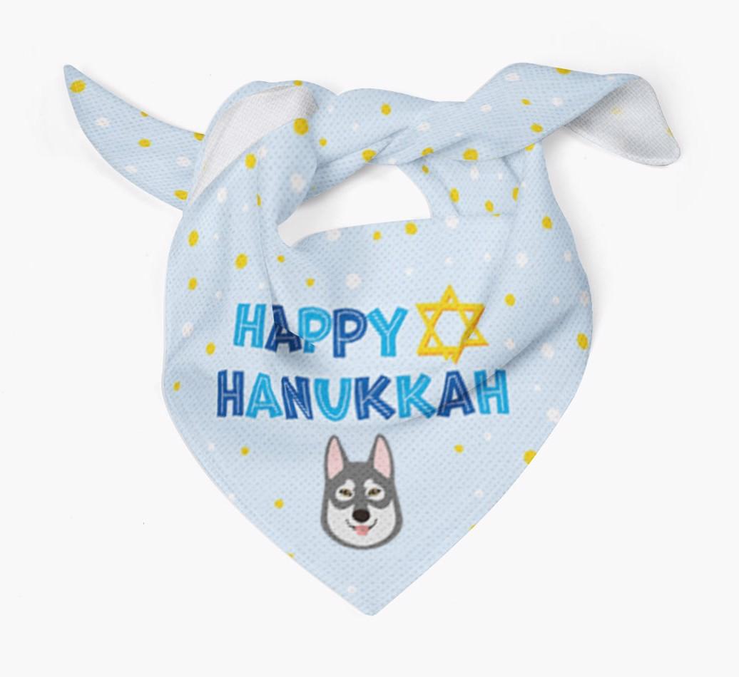 'Happy Hanukkah' - Personalized {breedFullName} Bandana