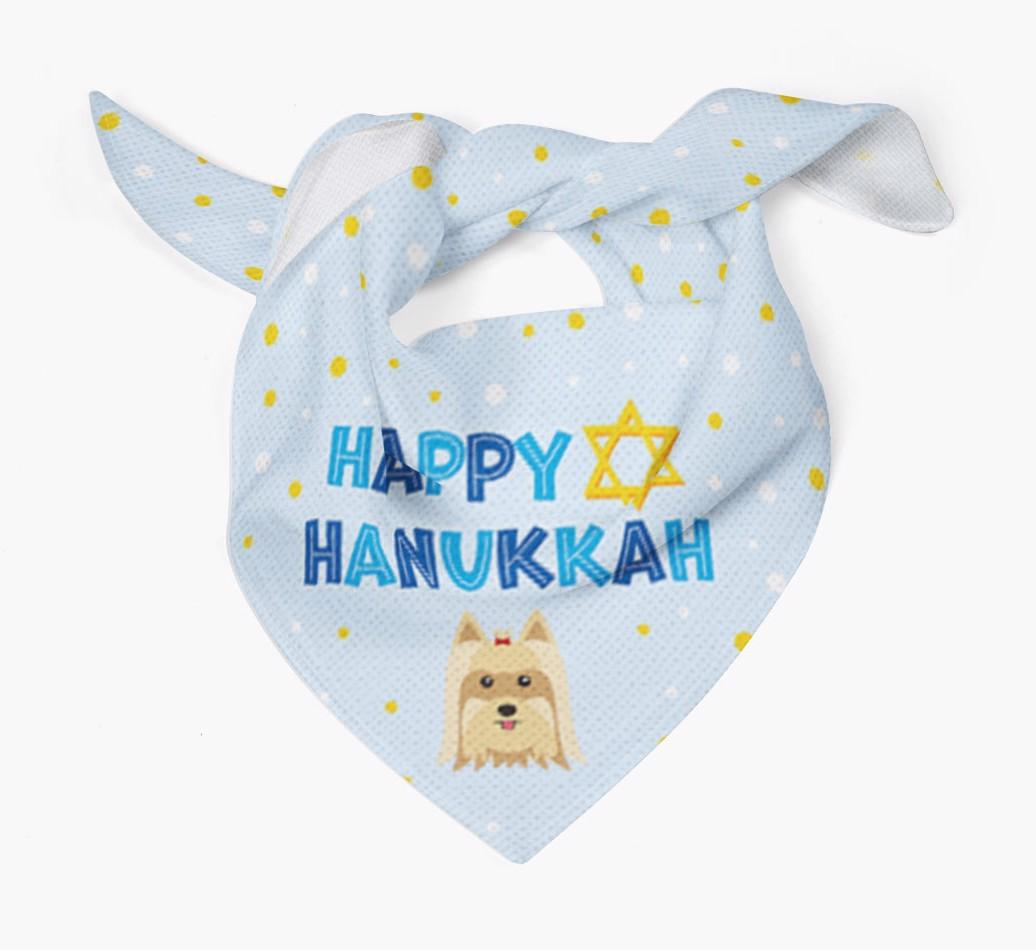 'Happy Hanukkah' - Personalized {breedFullName} Bandana