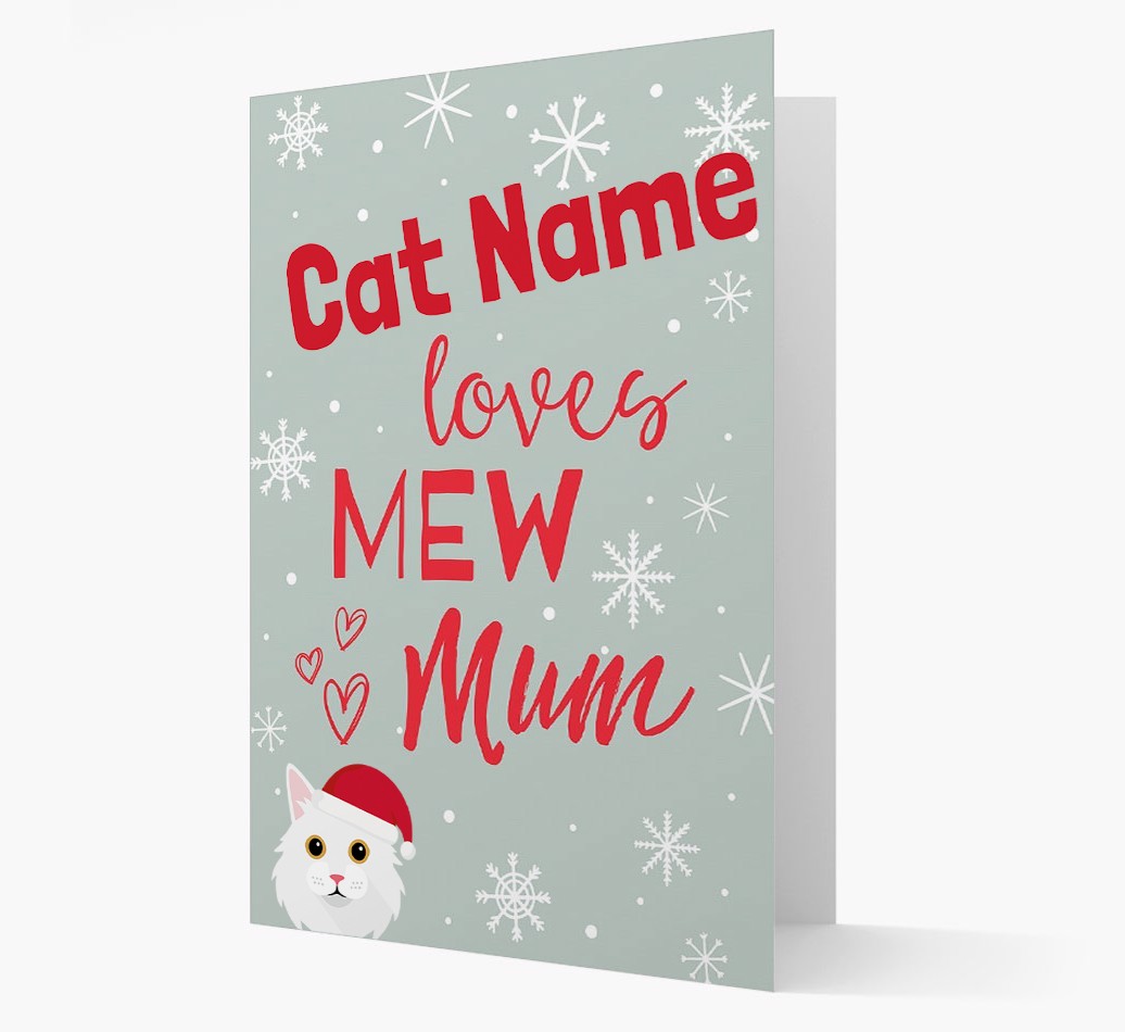 'I Woof You Mum' Card with your {breedFullName} Christmas Icon