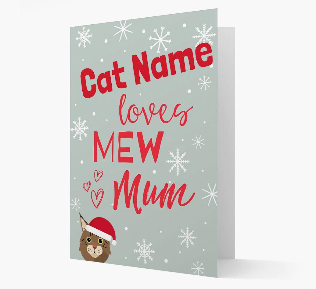 'I Woof You Mum' Card with your {breedFullName} Christmas Icon