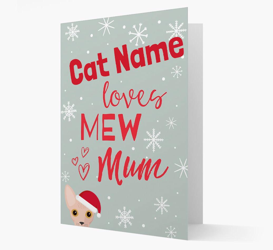 'I Woof You Mum' Card with your {breedFullName} Christmas Icon