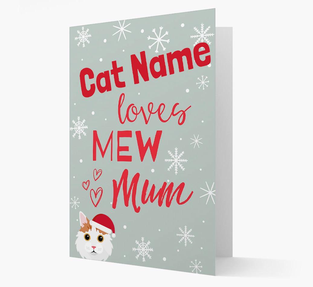 'I Woof You Mum' Card with your {breedFullName} Christmas Icon