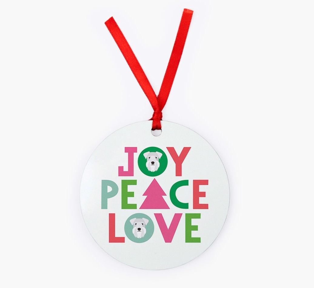 'Joy Peace Love' - {breedFullName} Christmas Decoration