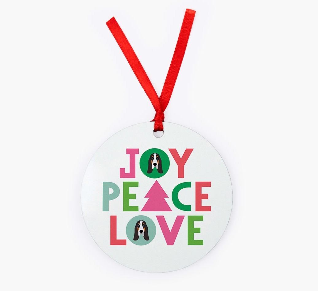 'Joy Peace Love' - {breedFullName} Christmas Decoration