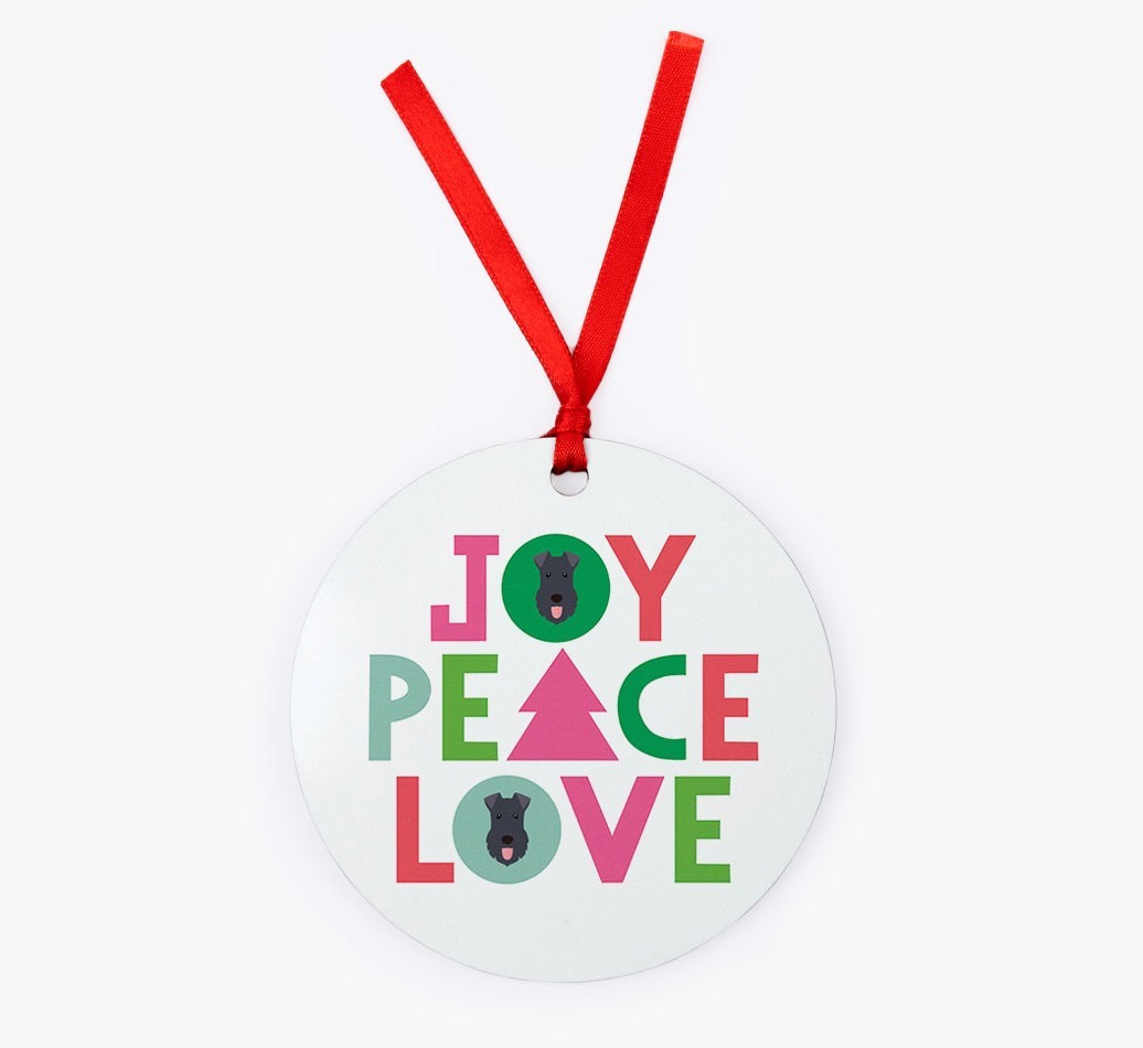 'Joy Peace Love' - {breedFullName} Christmas Decoration