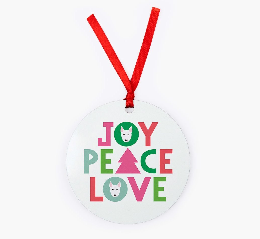 'Joy Peace Love' - {breedFullName} Christmas Decoration