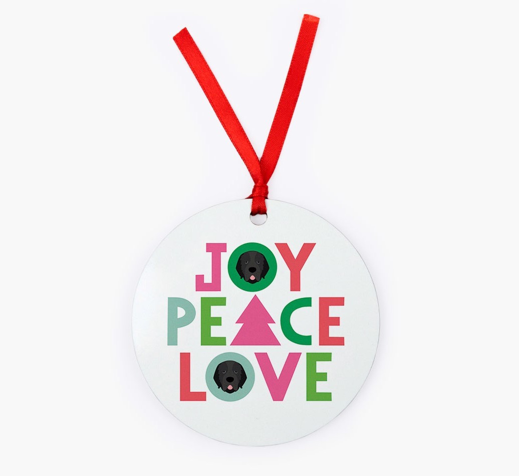 'Joy Peace Love' - {breedFullName} Christmas Decoration