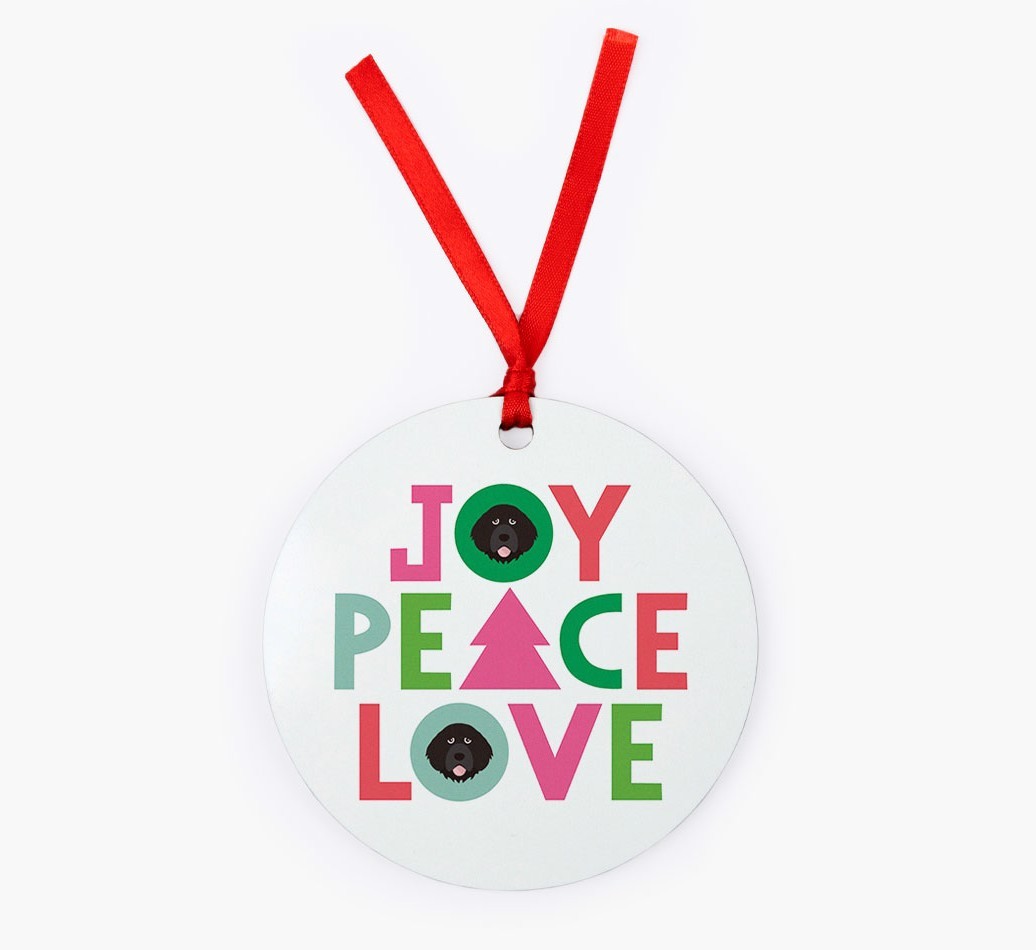 'Joy Peace Love' - {breedFullName} Christmas Decoration