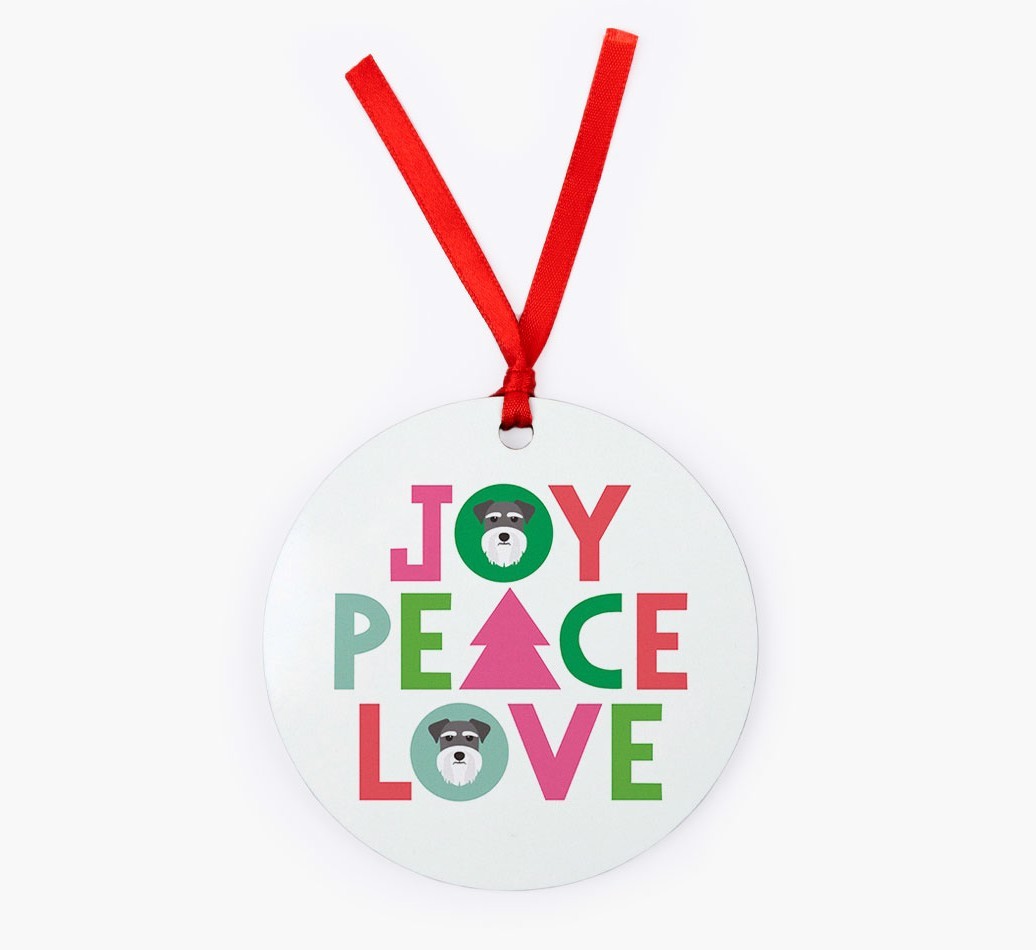 'Joy Peace Love' - {breedFullName} Christmas Decoration