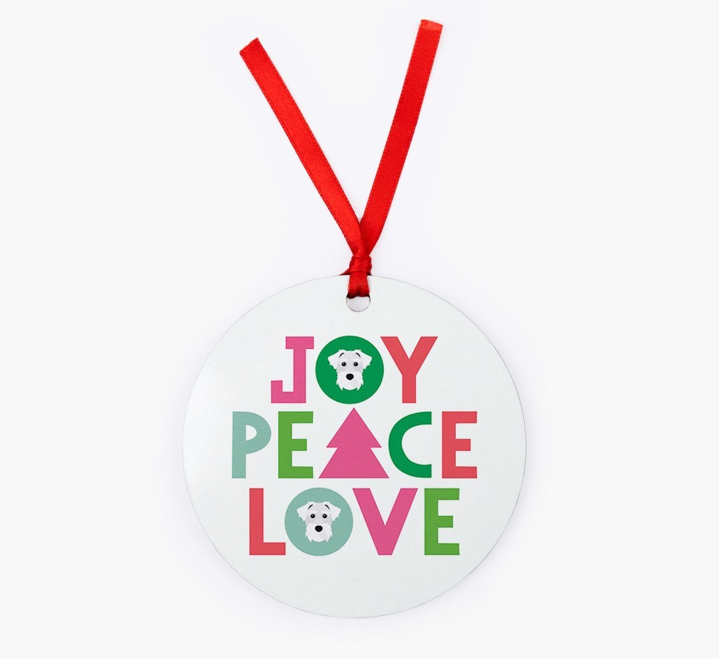 'Joy Peace Love' - {breedFullName} Christmas Decoration