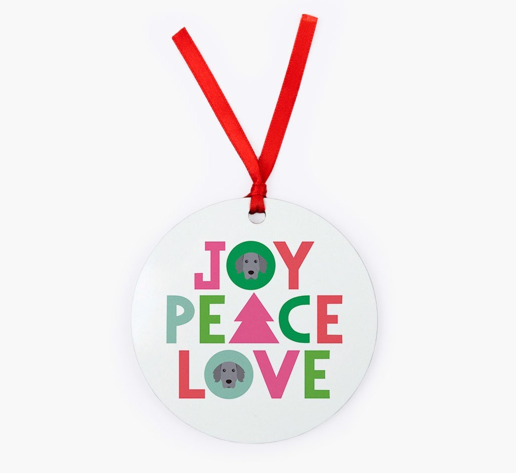 'Joy Peace Love' - {breedFullName} Christmas Decoration