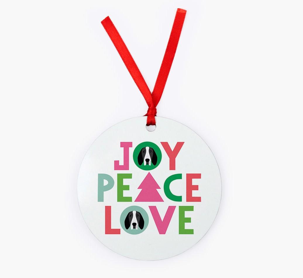 'Joy Peace Love' - {breedFullName} Christmas Decoration