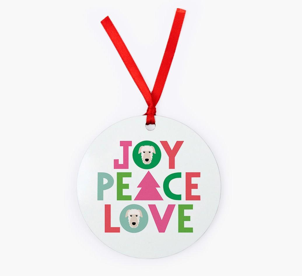 'Joy Peace Love' - {breedFullName} Christmas Decoration