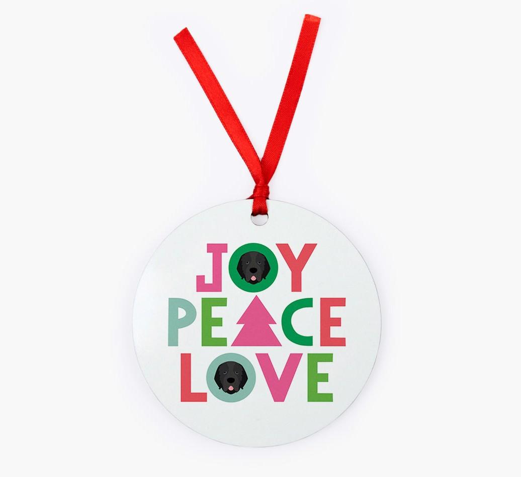 'Joy Peace Love' - {breedFullName} Christmas Decoration