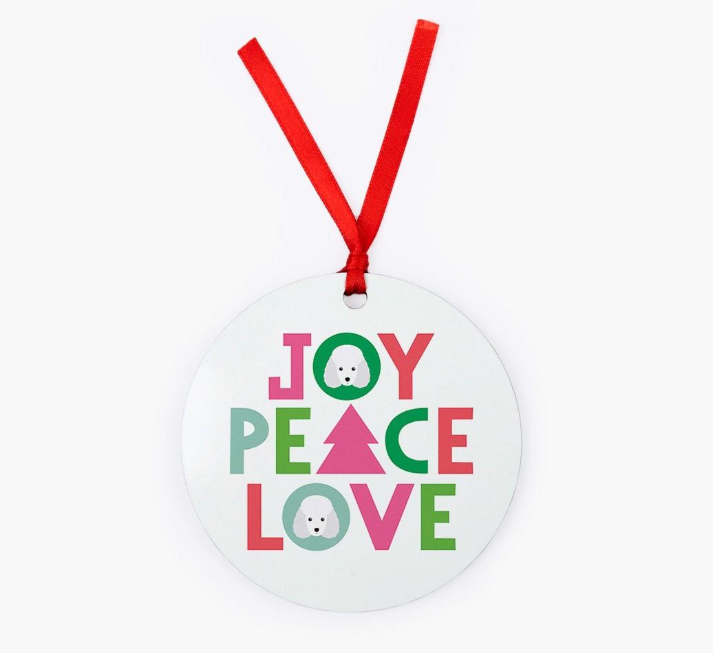 'Joy Peace Love' - {breedFullName} Christmas Decoration