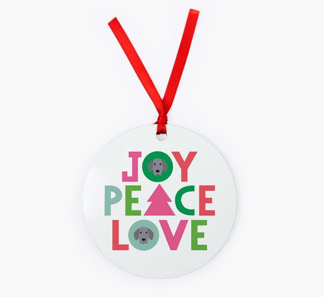 'Joy Peace Love' - {breedFullName} Christmas Decoration