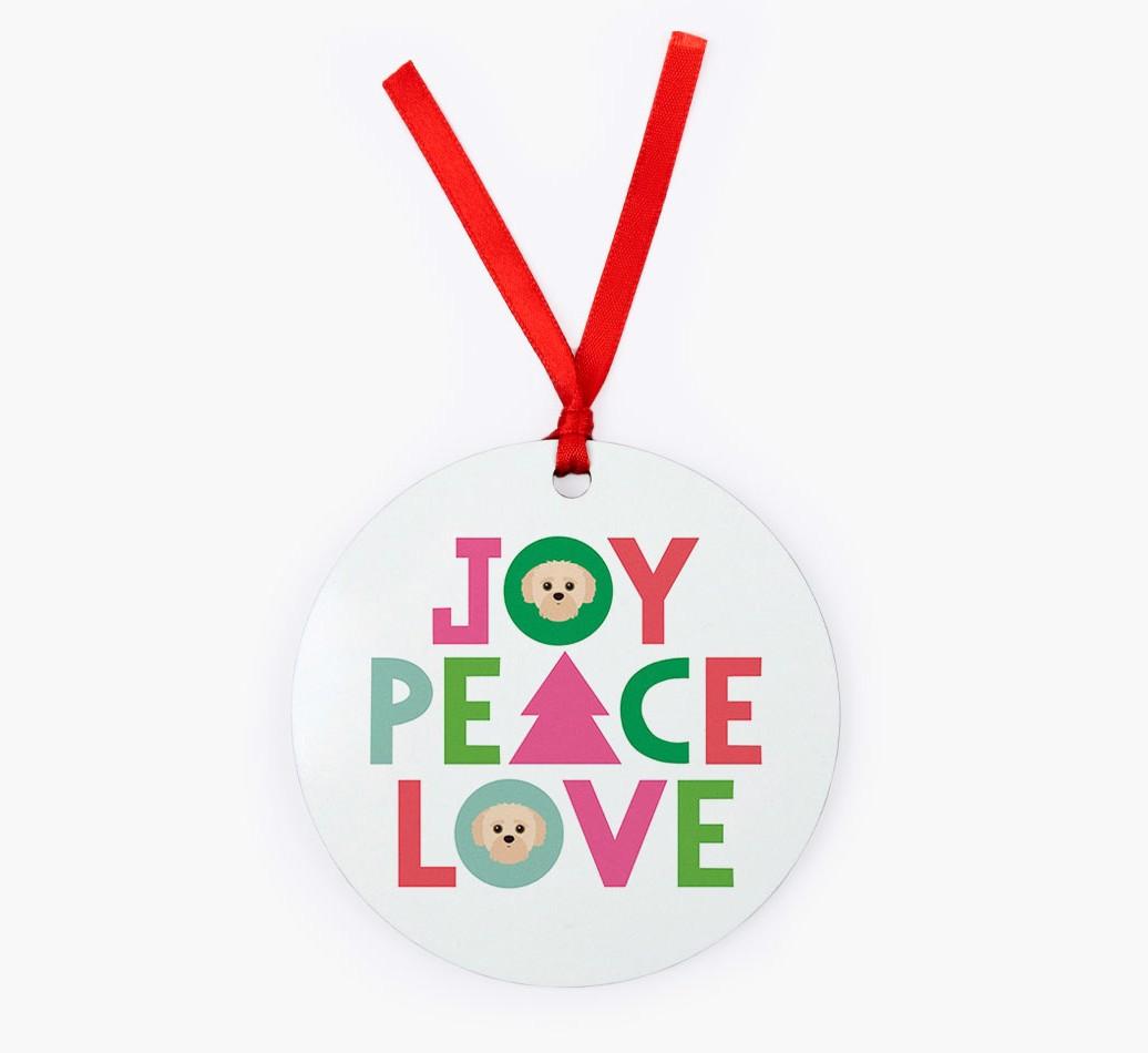 'Joy Peace Love' - {breedFullName} Christmas Decoration