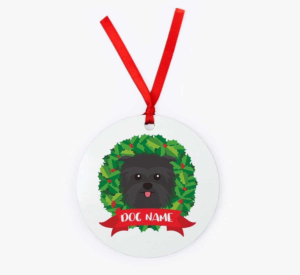 'Wreath' - Personalized {breedFullName} Christmas Decoration