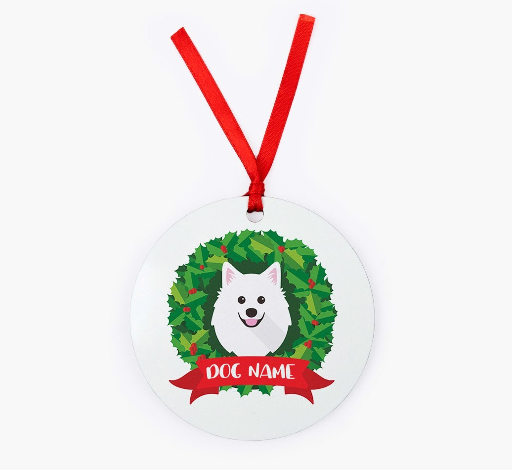 'Christmas Wreath' - Personalised {breedFullName} Christmas Decoration