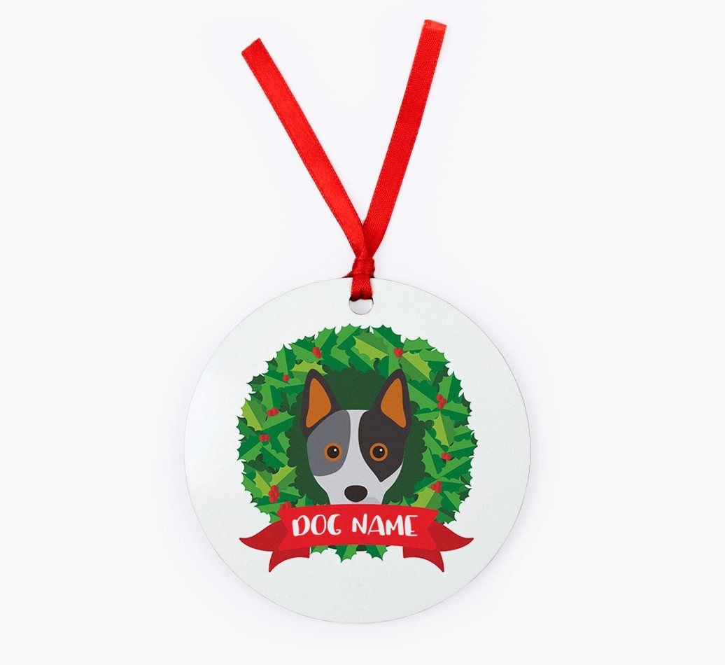 'Wreath' - Personalized {breedFullName} Christmas Decoration