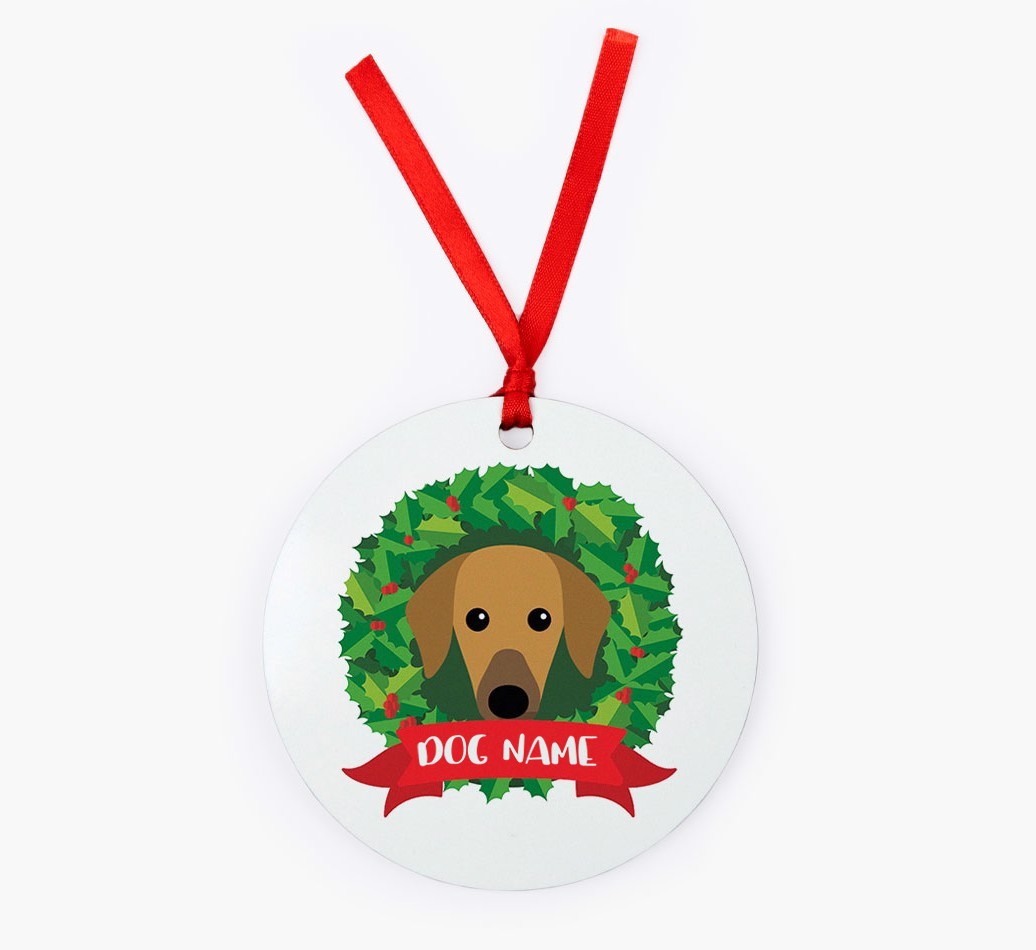 'Christmas Wreath' - Personalised {breedFullName} Christmas Decoration