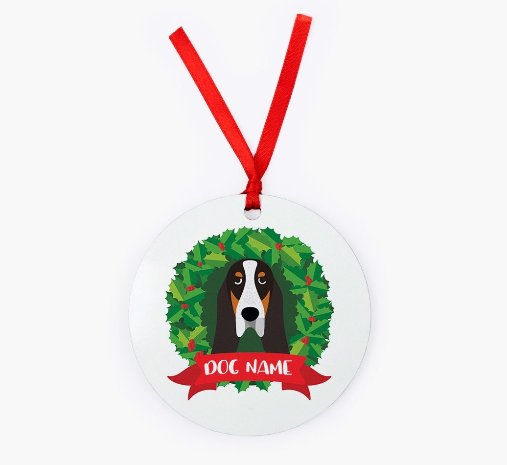 'Wreath' - Personalized {breedFullName} Christmas Decoration