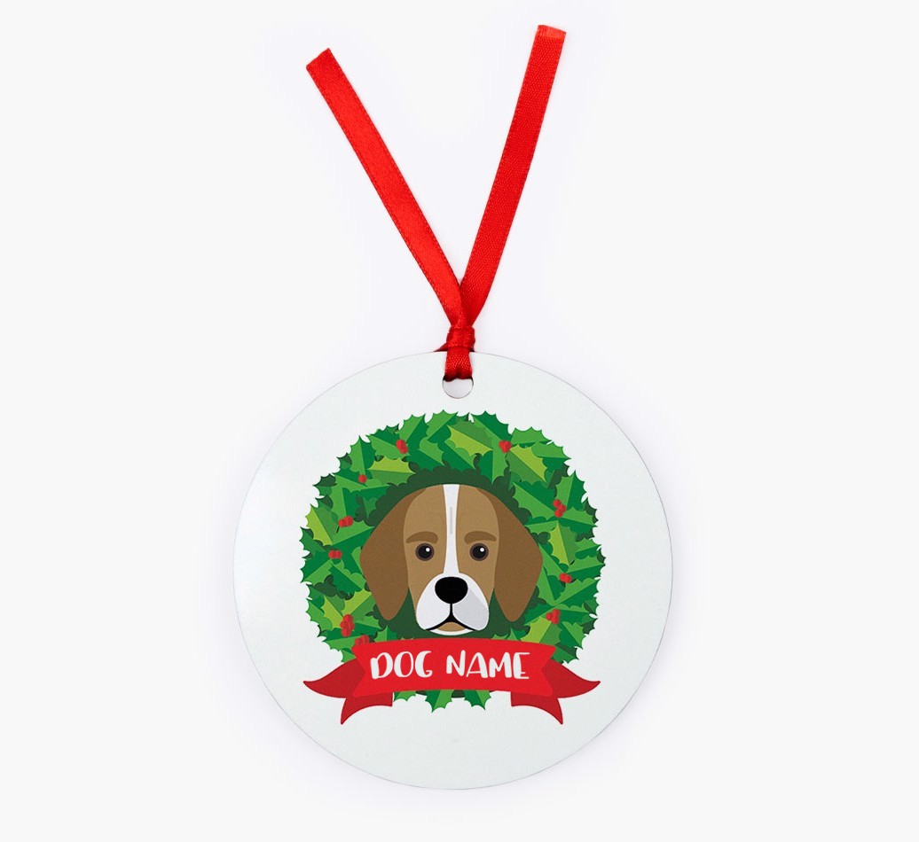 'Wreath' - Personalized {breedFullName} Christmas Decoration