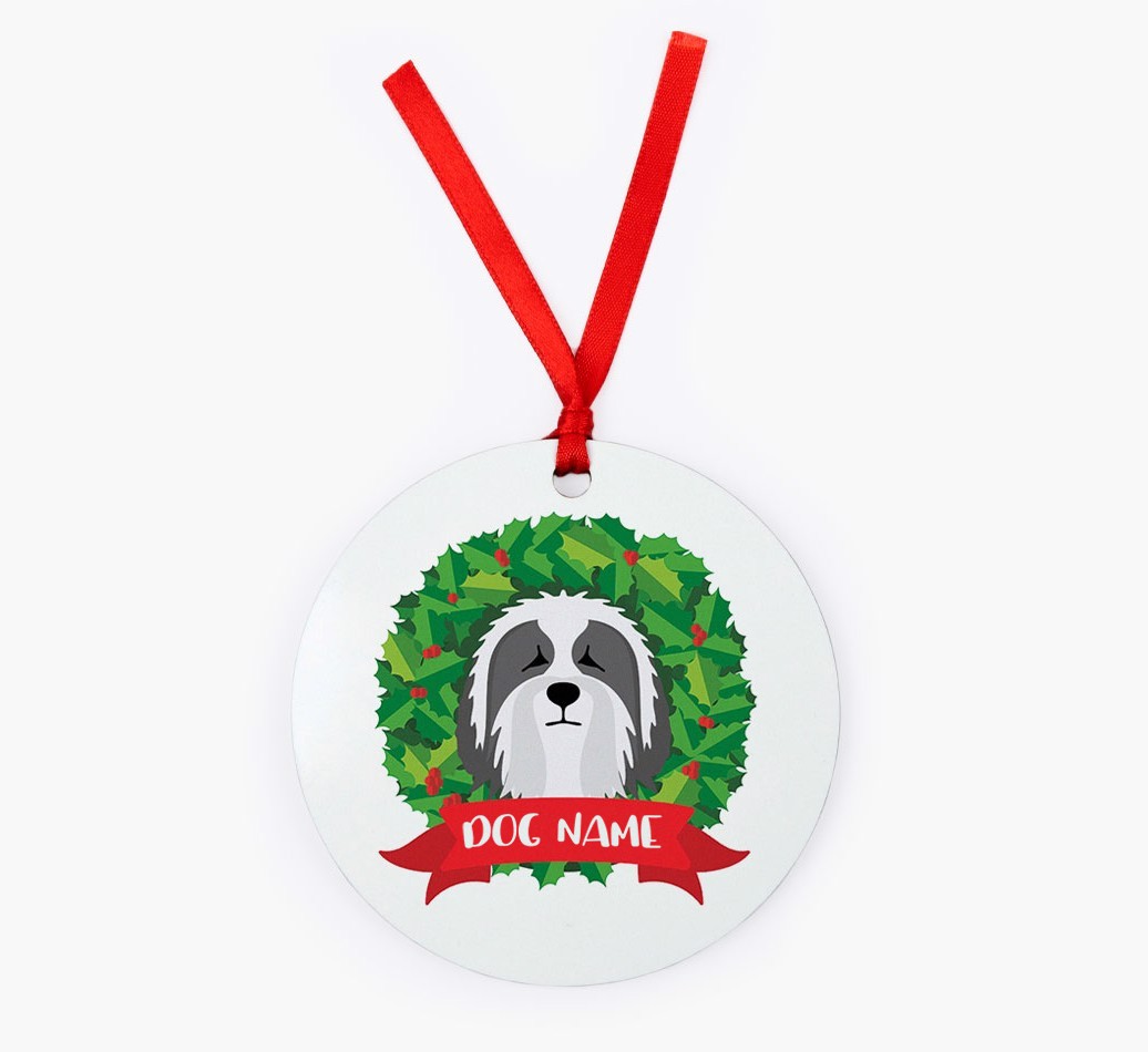 'Wreath' - Personalized {breedFullName} Christmas Decoration