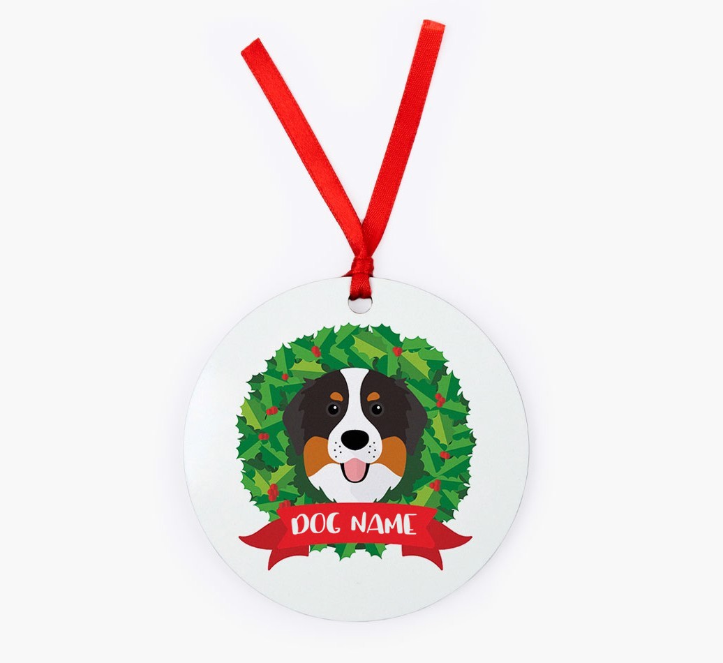 'Christmas Wreath' - Personalised {breedFullName} Christmas Decoration