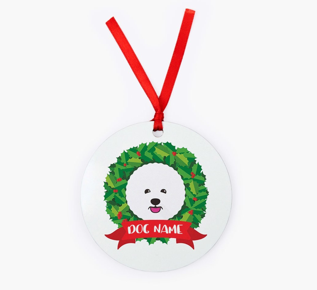 'Christmas Wreath' - Personalised {breedFullName} Christmas Decoration