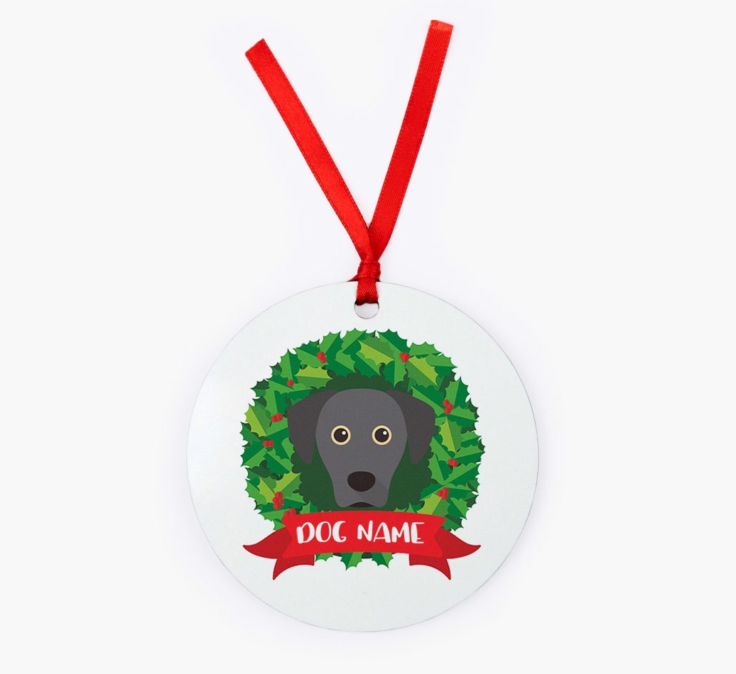 'Wreath' - Personalized {breedFullName} Christmas Decoration