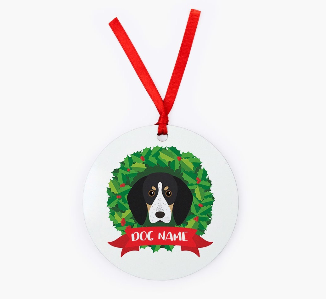 'Christmas Wreath' - Personalised {breedFullName} Christmas Decoration