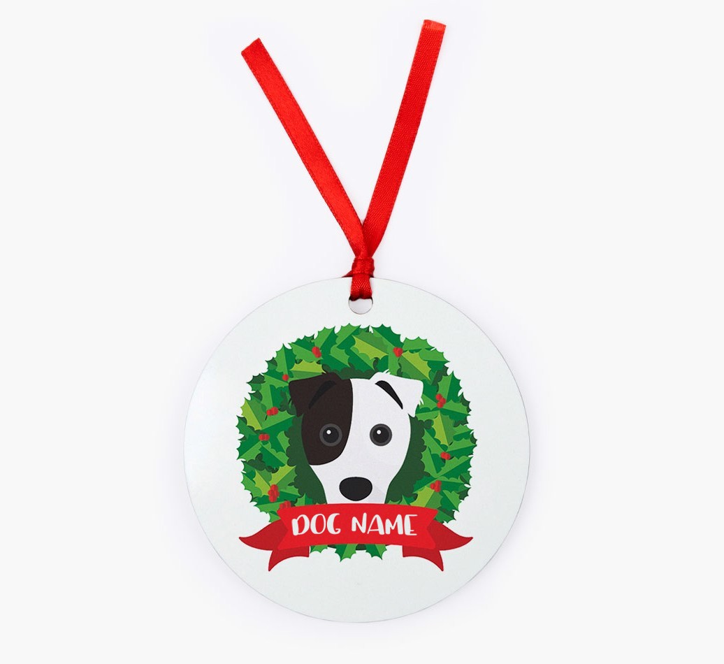 'Wreath' - Personalized {breedFullName} Christmas Decoration