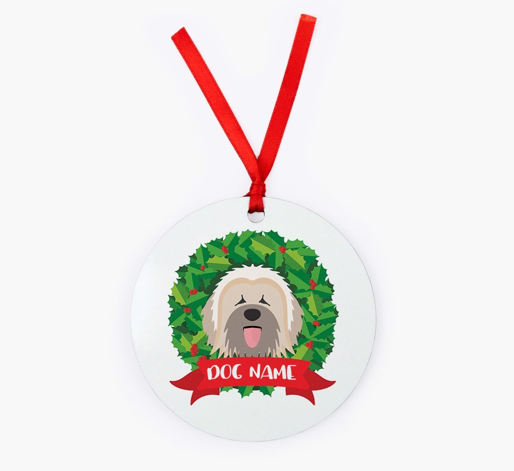 'Wreath' - Personalized {breedFullName} Christmas Decoration