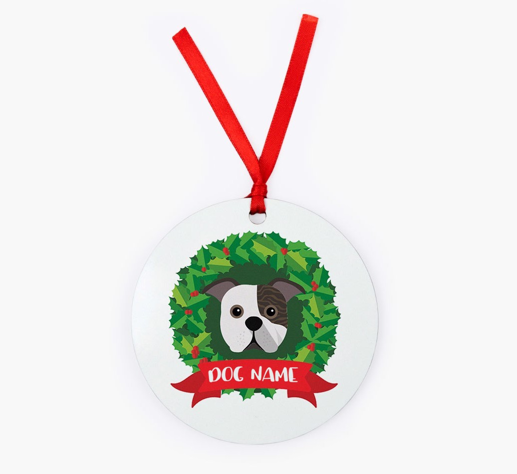 'Wreath' - Personalized {breedFullName} Christmas Decoration
