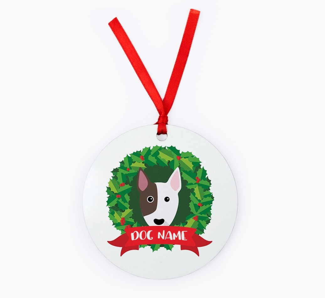 'Christmas Wreath' - Personalised {breedFullName} Christmas Decoration