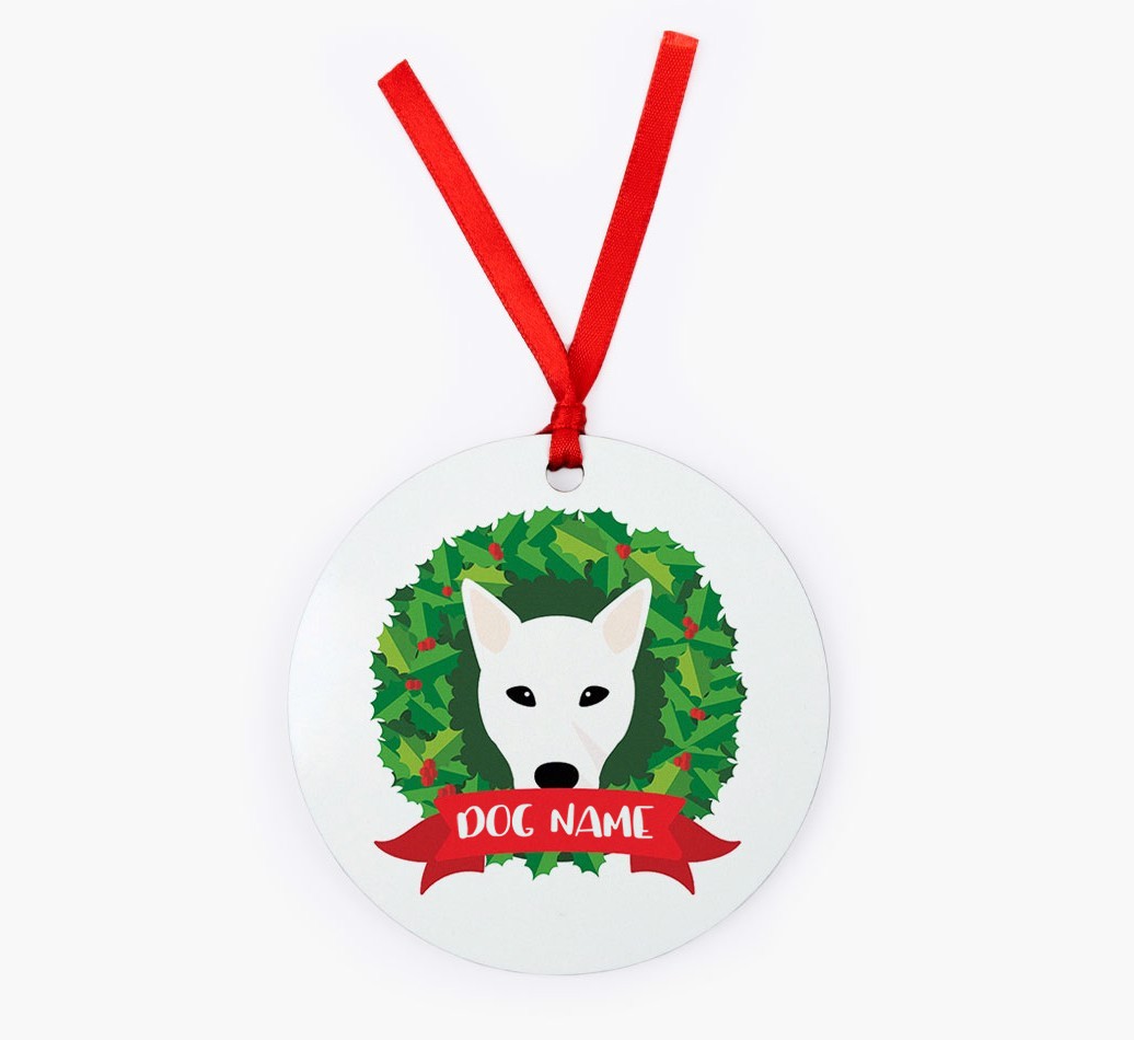 'Wreath' - Personalized {breedFullName} Christmas Decoration