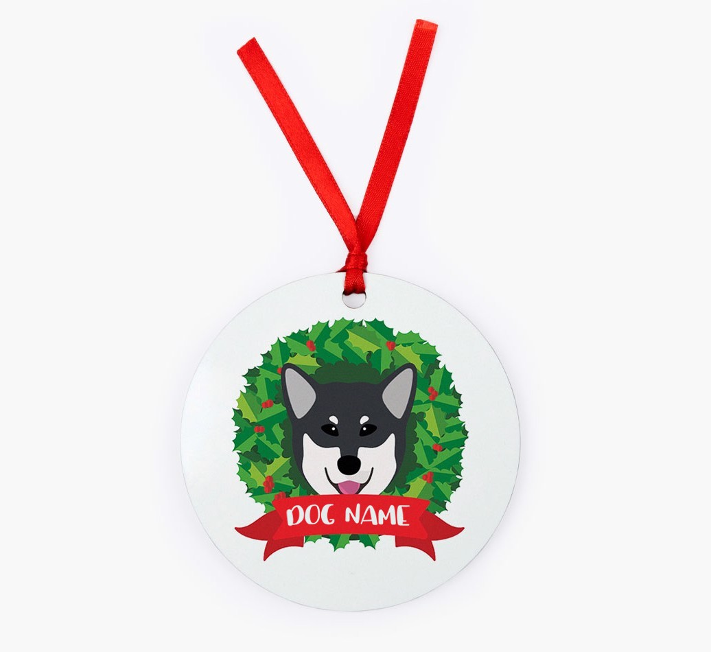 'Christmas Wreath' - Personalised {breedFullName} Christmas Decoration