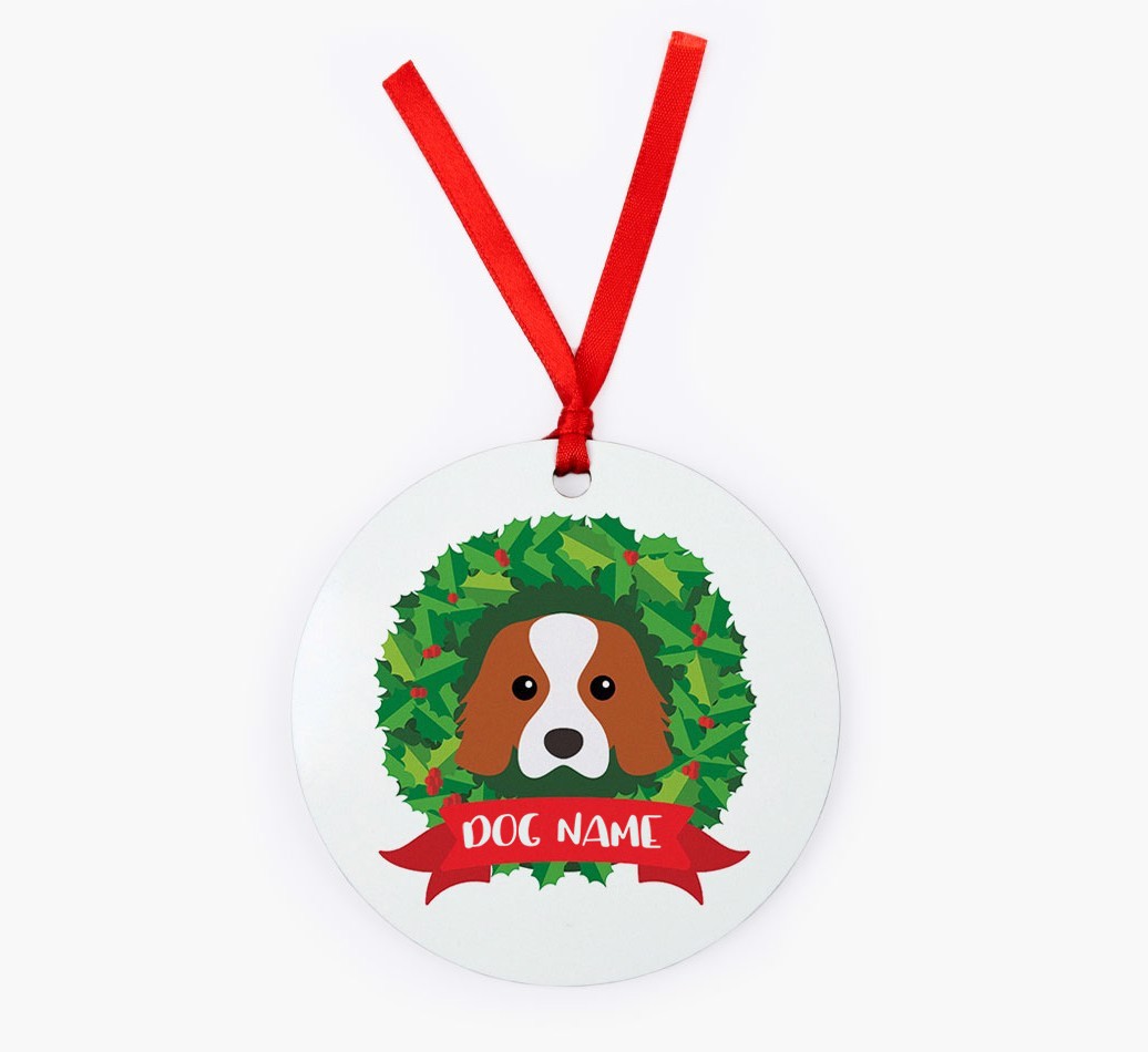 'Wreath' - Personalized {breedFullName} Christmas Decoration