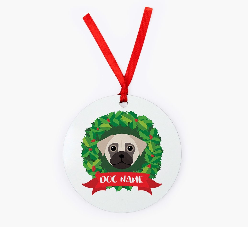 'Christmas Wreath' - Personalised {breedFullName} Christmas Decoration