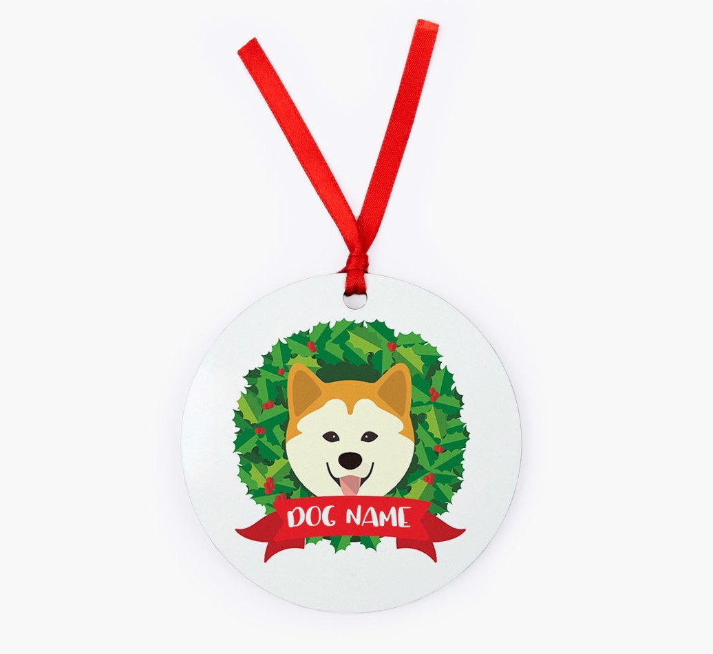 'Christmas Wreath' - Personalised {breedFullName} Christmas Decoration