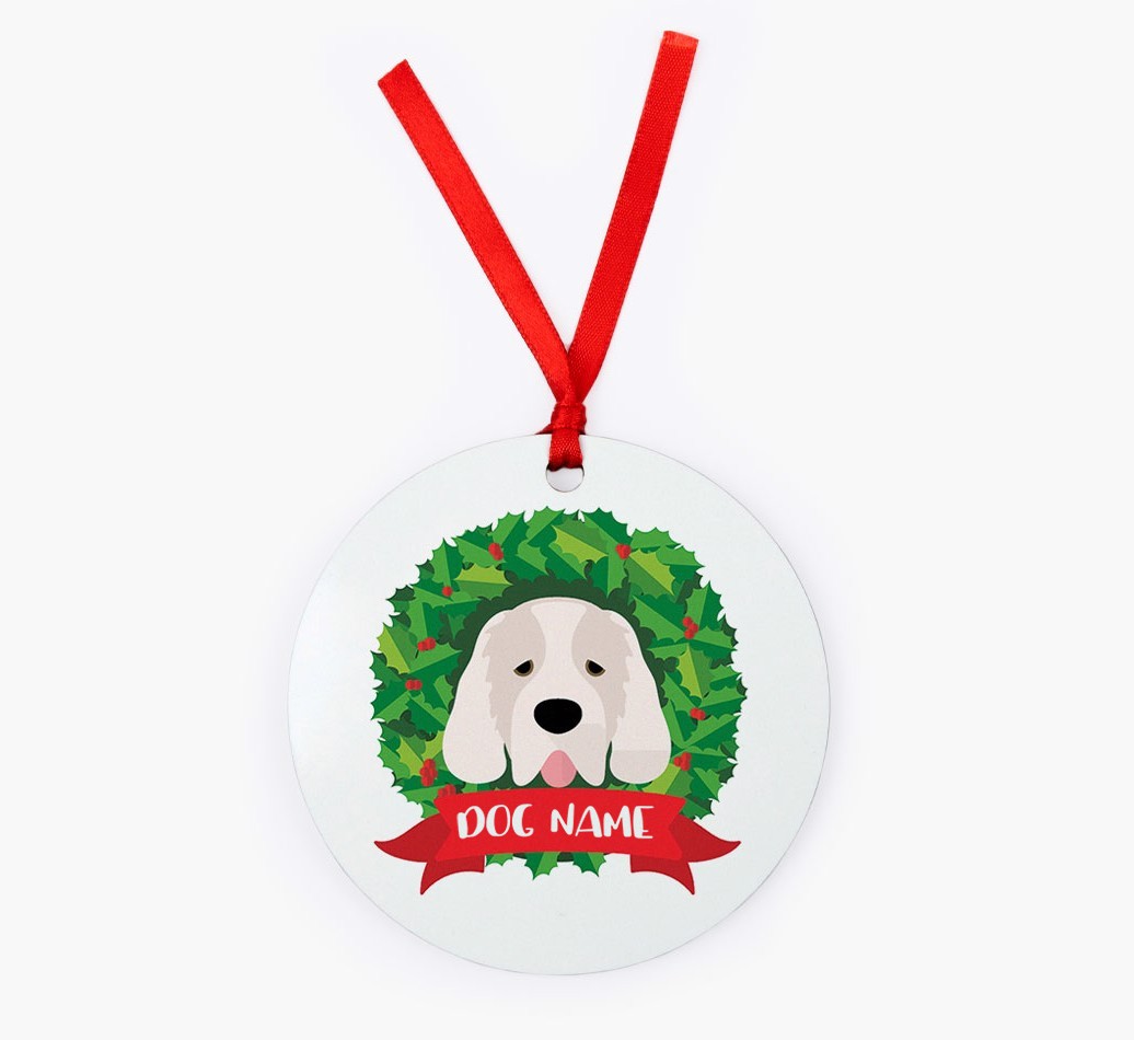 'Wreath' - Personalized {breedFullName} Christmas Decoration