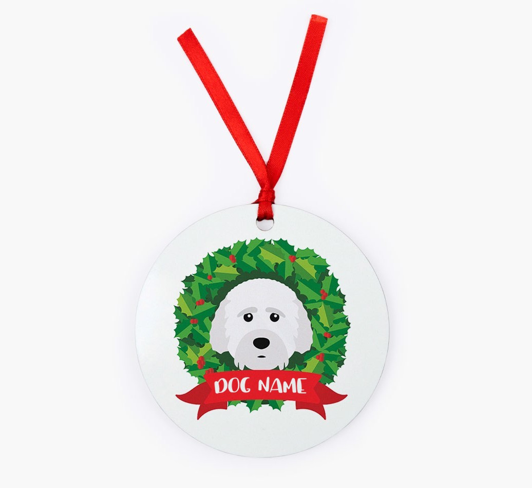 'Christmas Wreath' - Personalised {breedFullName} Christmas Decoration