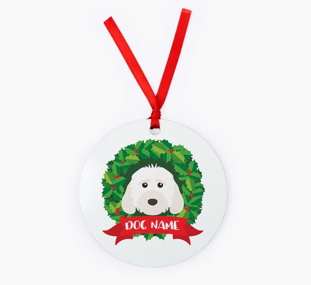 'Wreath' - Personalized {breedFullName} Christmas Decoration