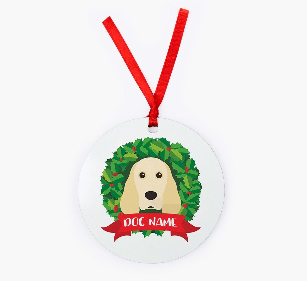 'Christmas Wreath' - Personalised {breedFullName} Christmas Decoration