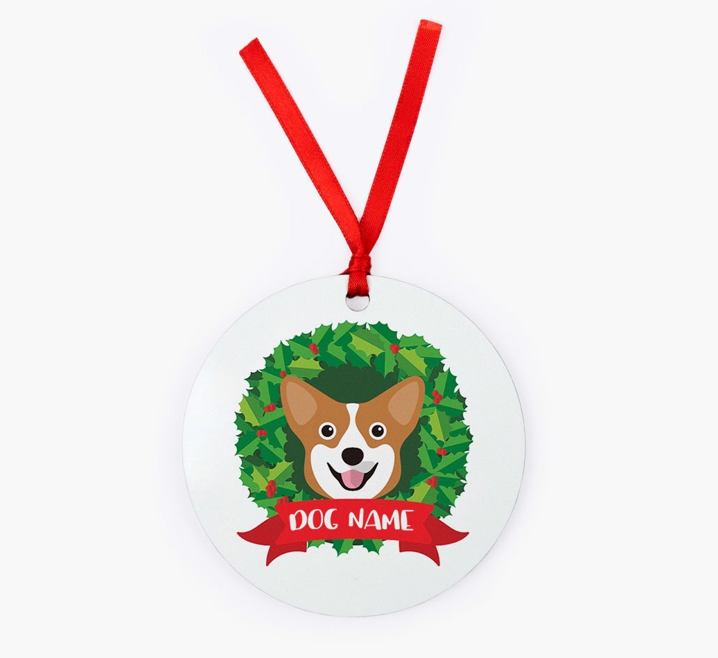 'Wreath' - Personalized {breedFullName} Christmas Decoration