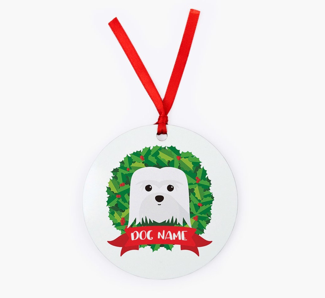 'Christmas Wreath' - Personalised {breedFullName} Christmas Decoration