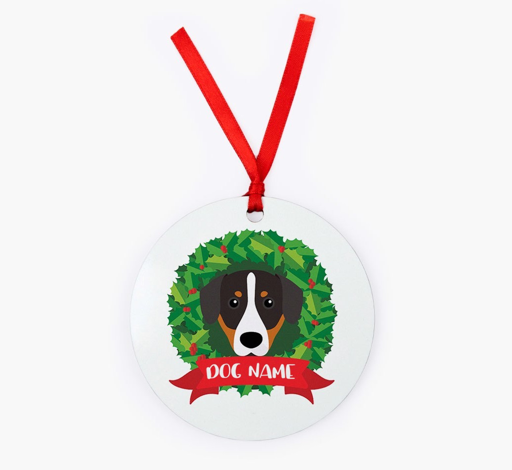 'Wreath' - Personalized {breedFullName} Christmas Decoration