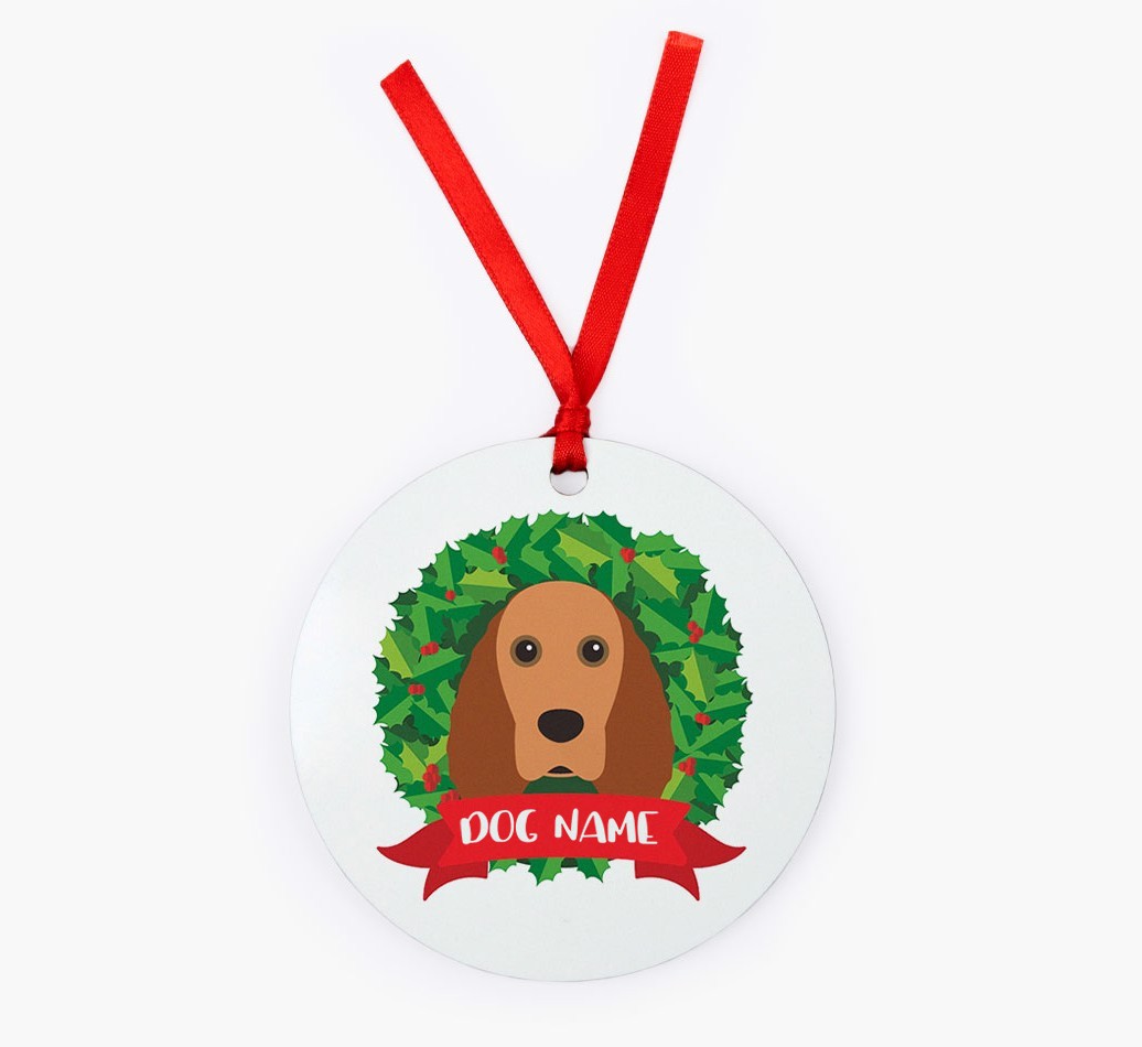 'Wreath' - Personalized {breedFullName} Christmas Decoration