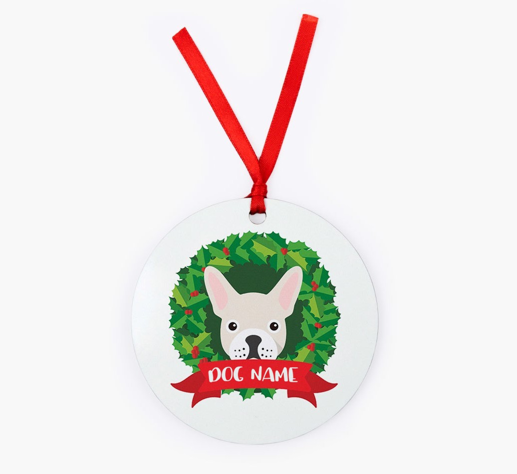 'Wreath' - Personalized {breedFullName} Christmas Decoration